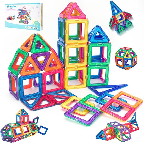 Theefun Montessori Blocs de construction magnétiques, 60 pièces, blocs  magnétiques,... | bol