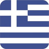 45x Bierviltjes Griekse vlag vierkant - Griekeland feestartikelen - Landen decoratie