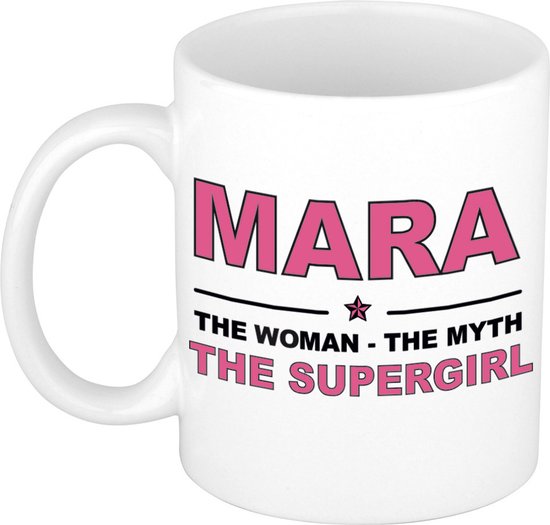 Nom du cadeau Mara - La femme, le mythe la tasse à café supergirl / tasse 300 ml - nom / noms tasses - cadeau pour anniversaire / fête des mères / retraite / succès / merci