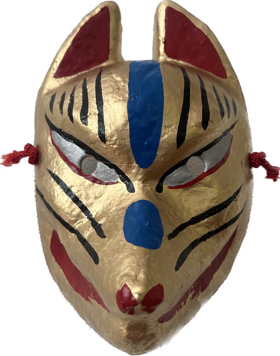 Japans vossen masker (kitsune) van washi papier - origineel