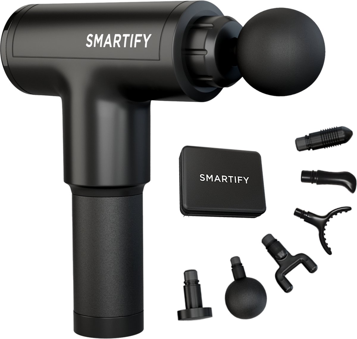 Smartify Massage Gun - Sport en Relax Massage - Professioneel Massage Pistool - Krachtig - Draadloos - Inclusief Koffer - 6 opzetstukken - Smartify
