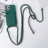 Mobigear Lanyard Card Case with Cord Case - Convient pour Apple iPhone 15 Pro - Étui pour téléphone portable - Vert