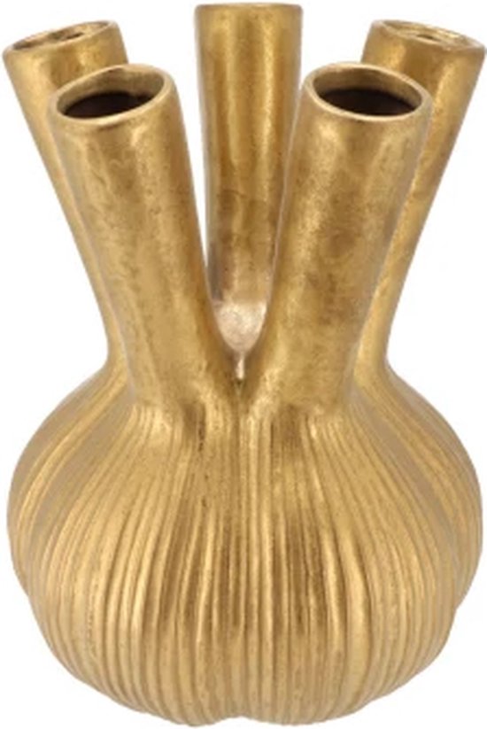 Daan Kromhout - Aglio droit - Vase doré - 13x13x17cm
