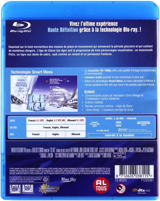 Ice Age (Blu-ray) (Geen Nederlandse ondertiteling)