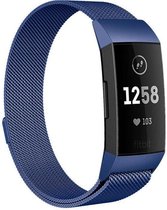 Shop4 - Geschikt voor Fitbit Charge 4 Bandje - Small Metaal Blauw