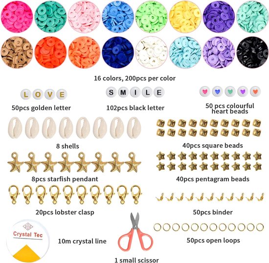 Kit de fabrication de bracelets, Argile Perles pour la fabrication de  Bijoux , Perles