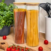 Voorraaddozen voor spaghetti, set van 2, luchtdicht met deksel, vaatwasmachinebestendig, hoogte 30 cm