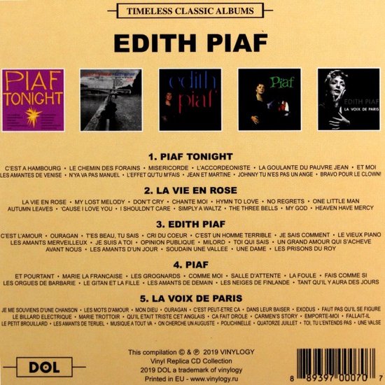 Edith Piaf: Timeless Classic Albums [5CD], Edith Piaf | CD (album ...