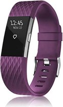 Shop4 - Geschikt voor Fitbit Charge 2 Bandje - Siliconen Paars