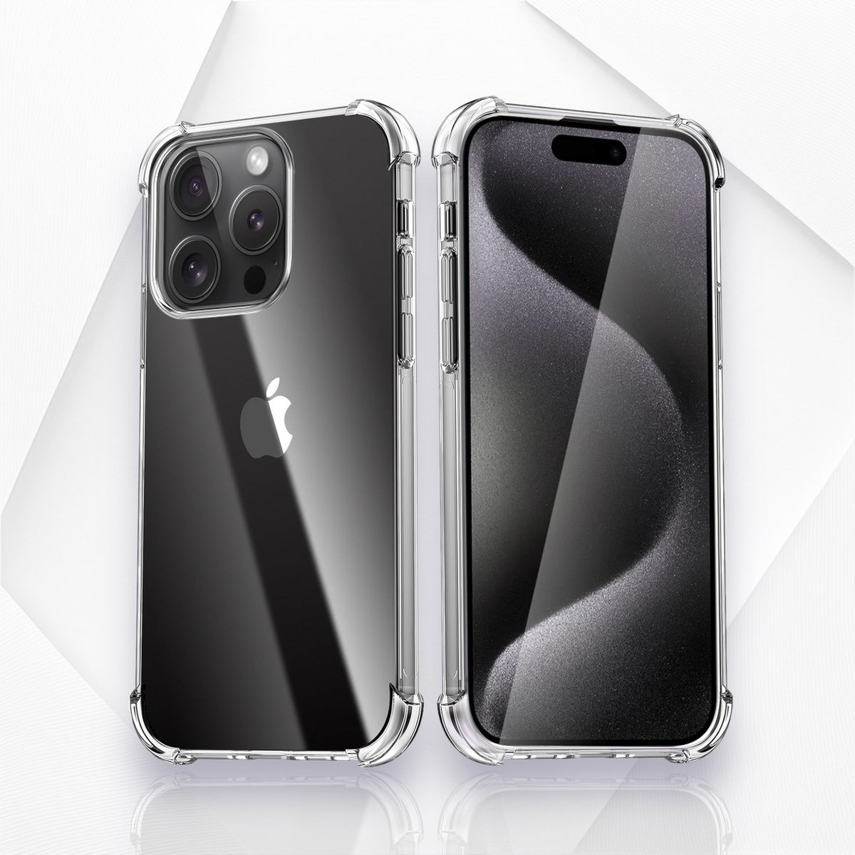 iPhone 15 Pro Shockproof Hoesje - Transparante Luxe iPhone 15 Pro Bescherming Case - Ultra Stevige Case voor iPhone 15 Pro - Premium schokbestendige iPhone 15 Pro Case