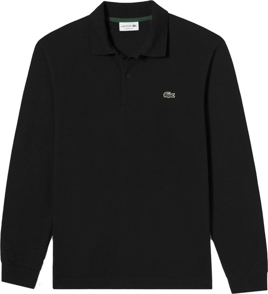 Lacoste Sport Polo Regular Fit stretch - heren poloshirt lange mouwen - zwart - Maat: XXL