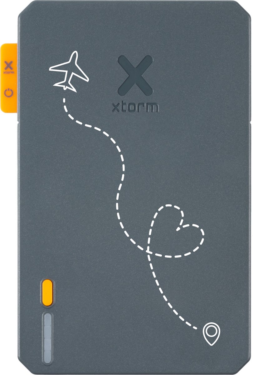 Xtorm Powerbank 5.000mAh Blauw - Design - Love Travelling - USB-C poort - Lichtgewicht / Reisformaat - Geschikt voor iPhone en Samsung