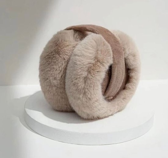 Pluche fashion oorwarmers - winter - one size - beige - earmuffs