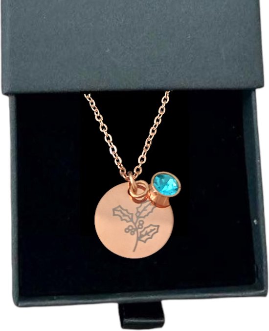 Rosey’s® - Geboortesteenketting december - Geboortesteenketting - Rose gold - Geboortesteen december - Birth stone - Sint cadeau vrouw - Babyshower - Kraamcadeau - Geboortesteen - Moederdag - kerstcadeau vrouw - Geboortesteen ketting December