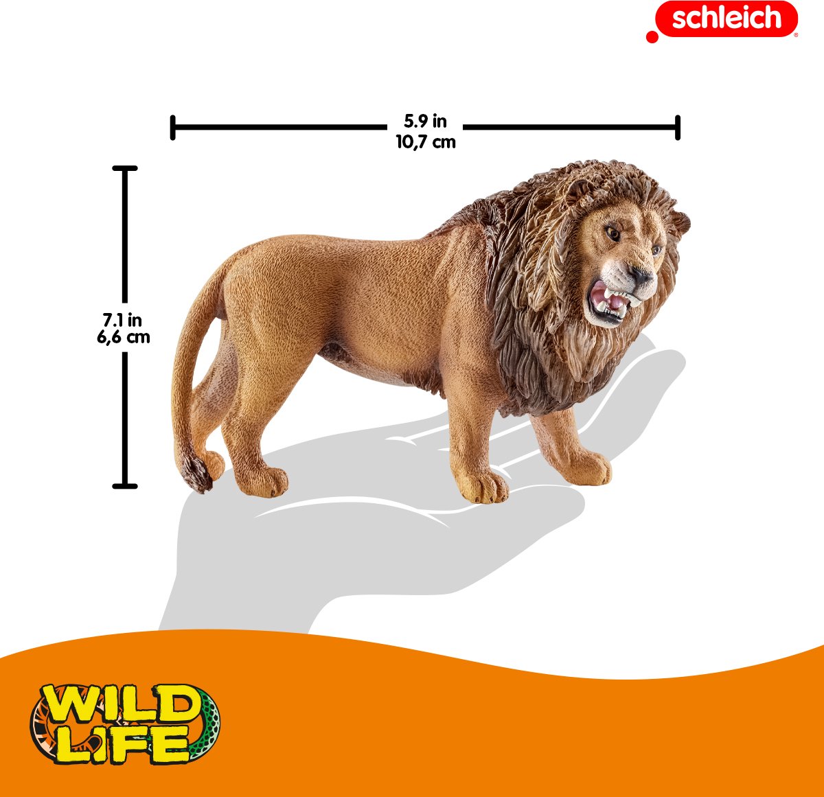 schleich WILD LIFE Leeuw, brullend - Speelfiguur - Kinderspeelgoed voor Jongens en Meisjes - 3 tot 8 jaar - 14726 — afbeelding 3