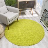 rond tapijt - lichtgroen hoogpolig, hoogpolig moderne tapijten voor de woonkamer, slaapkamer, eetkamer of kinderkamer, afmeting: 80 x 80 cm