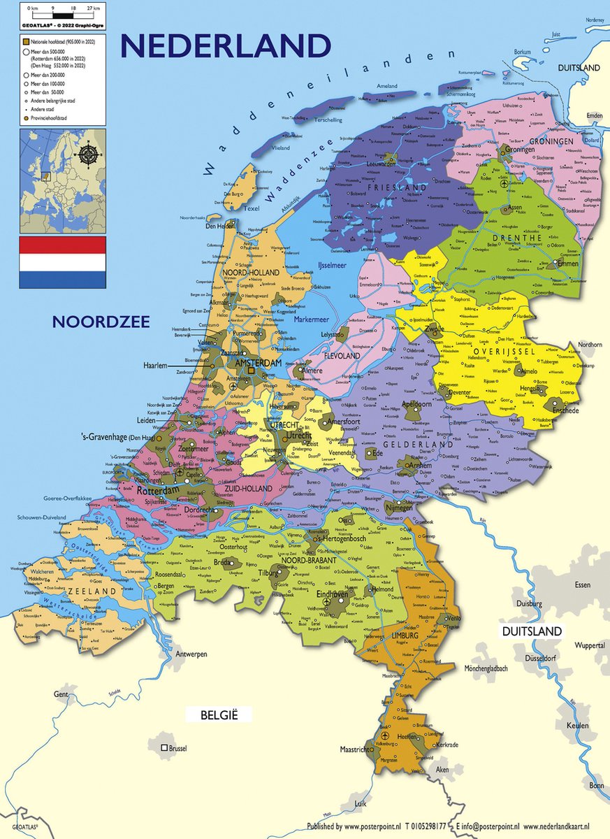 Posterpoint nederland Poster - 70 x 100cm - multi- wanddecoratie Multi colour
