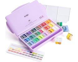 foto van HIMI – Gouache – set van 36 kleuren 12g – Twin split cups – Lila