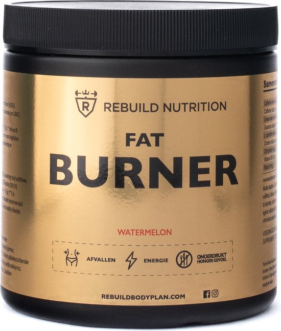Rebuild Nutrition FatBurner / Vetverbrander - Onderdrukt Hongergevoel - Afvallen - Geeft Energie - Watermeloen smaak - 30 doseringen - 300 gram