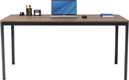 VBChome Bureau, 130 x 50 x 76,5 cm, mat wit, met 6 laden, computerbureau, computertafel, werktafel, pc-tafel