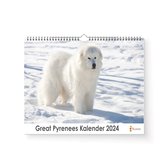 Kalender 2024 - Great Pyrenees - 35x24cm - 300gms - Spiraalgebonden - Inclusief ophanghaak