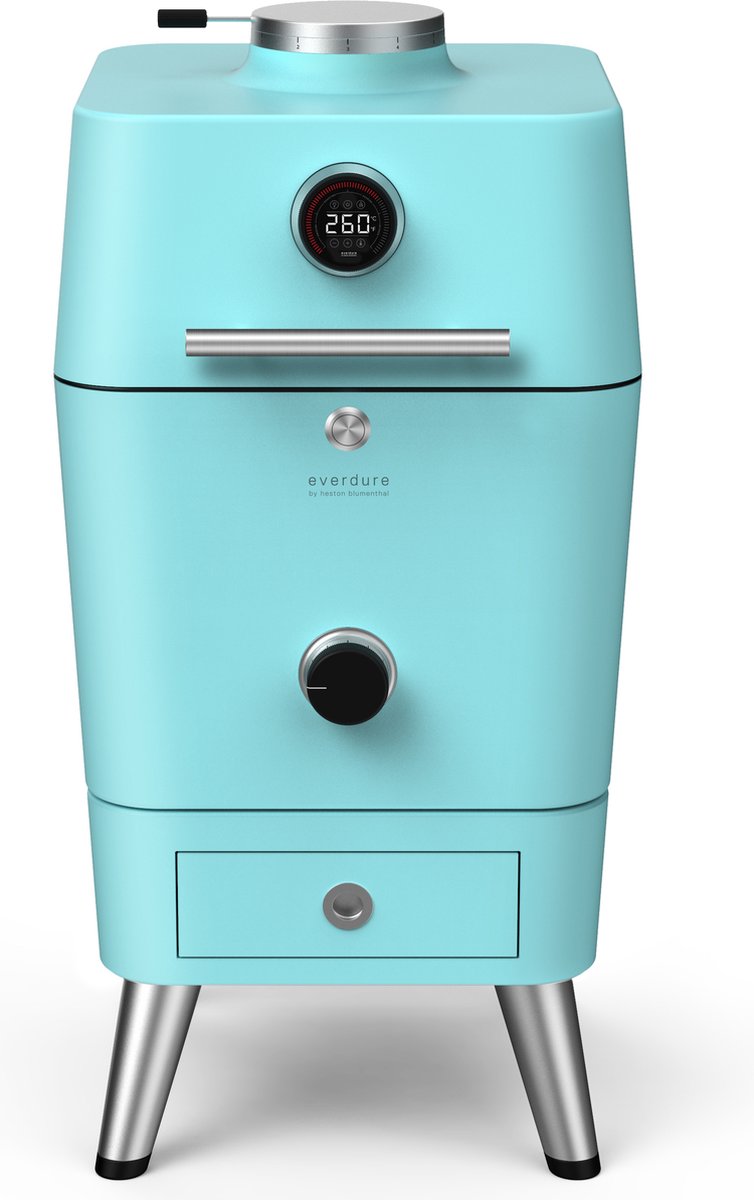 Everdure 4K houtskool barbecue met beschermhoes - blauw