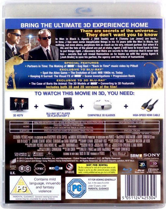 Men in Black 3 [Blu-ray 3D]+[Blu-Ray]