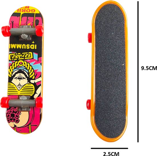 PLAY IT Fingerboard mini Vinger Skateboard - 3 stuks - Random Kleur - 9.5x2.5cm - PLAY-IT