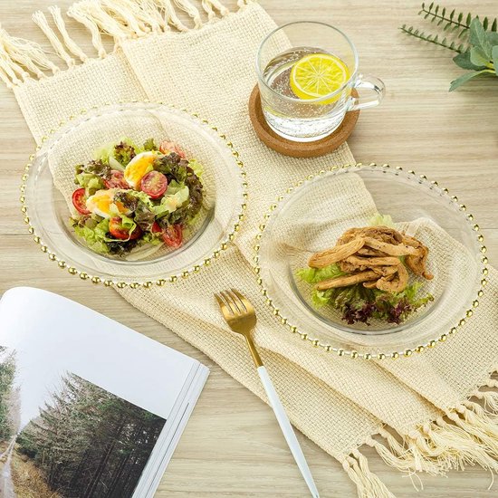 Plateau porte-collation assiettes dorées, vaisselle, plats de service  pour/dîner de fête