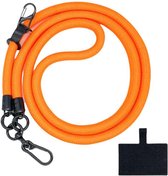 Keycords - keycord XL oranje - telefoon en sleutels - crossbody - stevig nylon en RVS