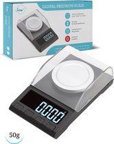 SOEM® Digitale Precisie Weegschaal 0 001 gram tot 50 gram Tarra functie - Pocket scale - Juweliersweegschaal