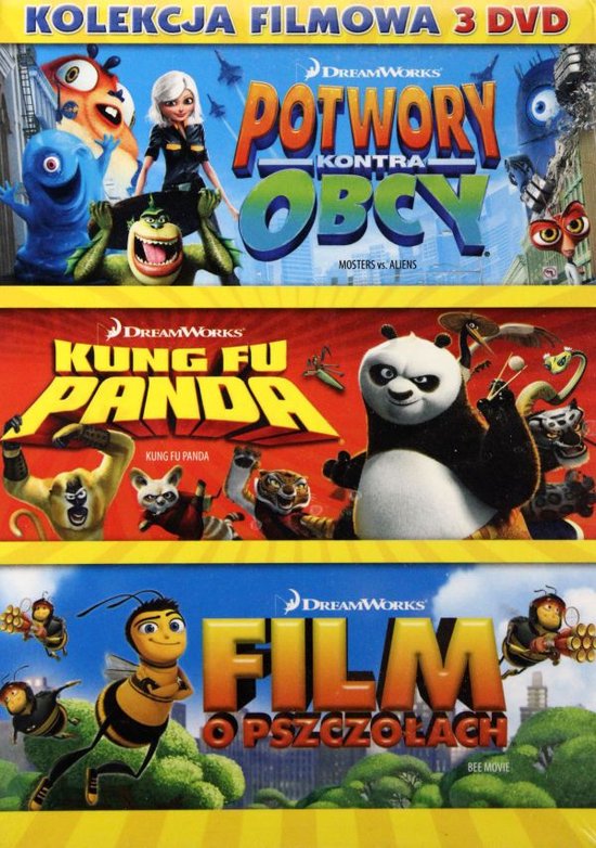 Kolekcja Dreamworks: Potwory kontra Obcy / Kung Fu Panda / Film o pszczołach BOX [3DVD]