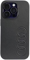 Audi Synthetic Leather Back Case - Apple iPhone 14 Pro (6.1") - Zwart