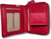 Lundholm portemonnee dames overslag rood RFID - Leren portefeuille dames met anti-skim bescherming - vrouwen cadeautjes overslagportemonnee dames