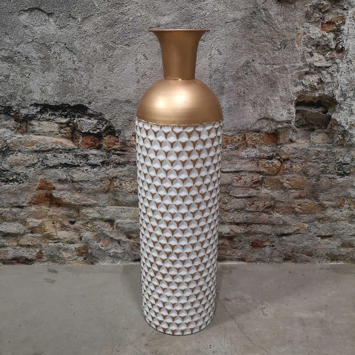 Zago flesvaas witgoud 18x18x66