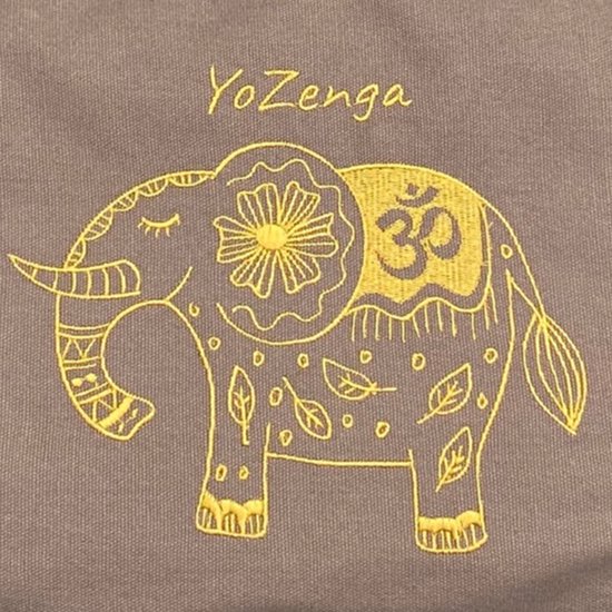 YoZenga Yogatas Olifant Urban Taupe - Sporttas - Yoga tas groot - Gouden Olifant Borduursel - Met Binnenvak - Ook Geschikt als Sporttas en Weekendtas van Merkloos — afbeelding 2