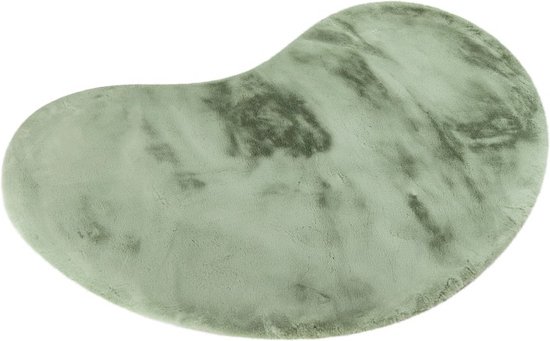 Lalee Heaven - organische vorm Vloerkleed - Tapijt – Karpet - Hoogpolig - Superzacht - Fluffy - niervorm- organic rabbit 160x230 cm licht groen