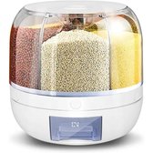 Rijst dispenser- 23x23cm- 360graden draaibaar- voorraadpot- opbergpot- zaden, granen, noten, snoep dispenser