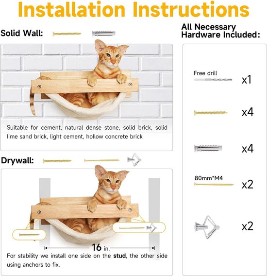 FUKUMARU klimwand voor katten, groot aan de muur gemonteerd kattenrek FUKUMARU klimwand voor katten, groot aan de muur gemonteerd kattenrek