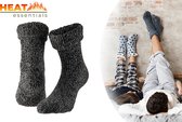 Heat Essentials - Chaussettes antidérapantes Chaussettes - Zwart - 43/46 - Chaussettes en Laine - Chaussettes d'intérieur Hommes - Chaussettes Norvégiennes - Unisexe