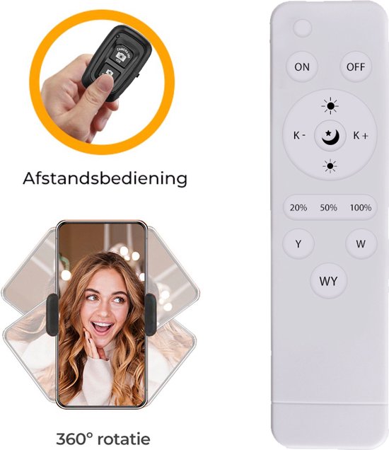 Studio ME Ringlamp met Statief - 18 inch / 46 cm - Ring Light - Zwart - Tiktok Lamp - RInglight met Statief - Ring Lamp - Incl. Afstandsbediening - Ringlampen