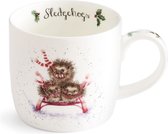 Wrendale Kerst Mok - 'Sledgehogs' hedgehog mug - Royal Worcester - Mokken Egels - Wrendale Designs Mugs - Egel