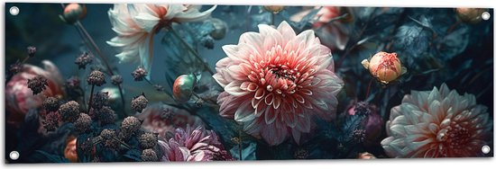 Tuinposter – Bloemen - Planten - Kleuren - 120x40 cm Foto op Tuinposter (wanddecoratie voor buiten en binnen)