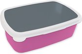 Broodtrommel Roze - Lunchbox - Brooddoos - Kleuren - Blauw - Interieur - 18x12x6 cm - Kinderen - Meisje