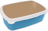 Broodtrommel Blauw - Lunchbox - Brooddoos - Bruin - Effen print - 18x12x6 cm - Kinderen - Jongen