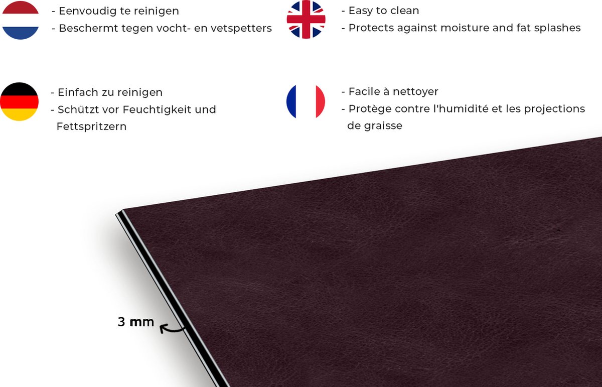 Spatscherm keuken - Leer - Dierenhuid - Dier - Structuur - 120x80 cm - Spatwand - Achterwand
