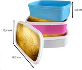 Broodtrommel Wit - Lunchbox Goud - Design - Abstract - Brooddoos 18x12x6 cm - Brood lunch box - Broodtrommels voor kinderen en volwassenen