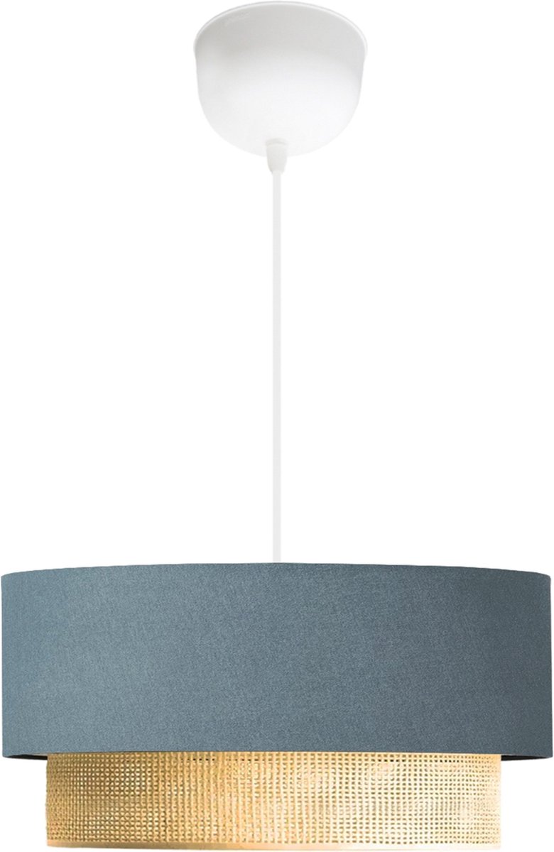 Design hanglamp Loughborough E27 wit blauwgrijs en geel