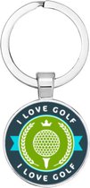 Akyol - I love golf Sleutelhanger - golf - iemand die houdt van golfen - sport - cadeau - verjaardag - kado - geschenk - gift - sportief persoon - 2,5 x 2,5 CM