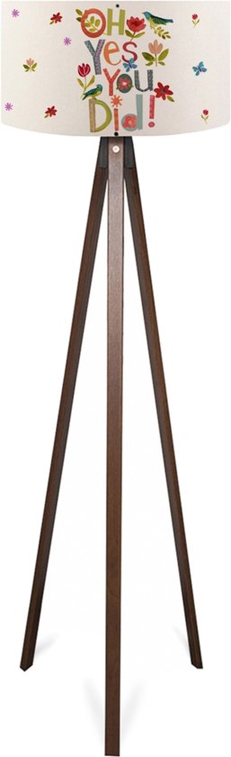 Staande lamp Newport vloerlamp 140 cm E27 houtkleurig en meerkleurig